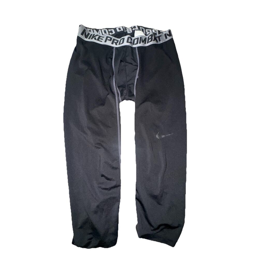 Nike Pro Combat Leggings Pants Mens XLarge Thermal Compression Black Gray (AH8)